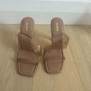 ALDO ADERRA BONE HEELED SANDALS SIZE 7 WOMENS NEVER WORN